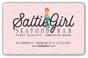 saltie girl logo over pink backgorund